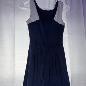 Blue and white open back dress